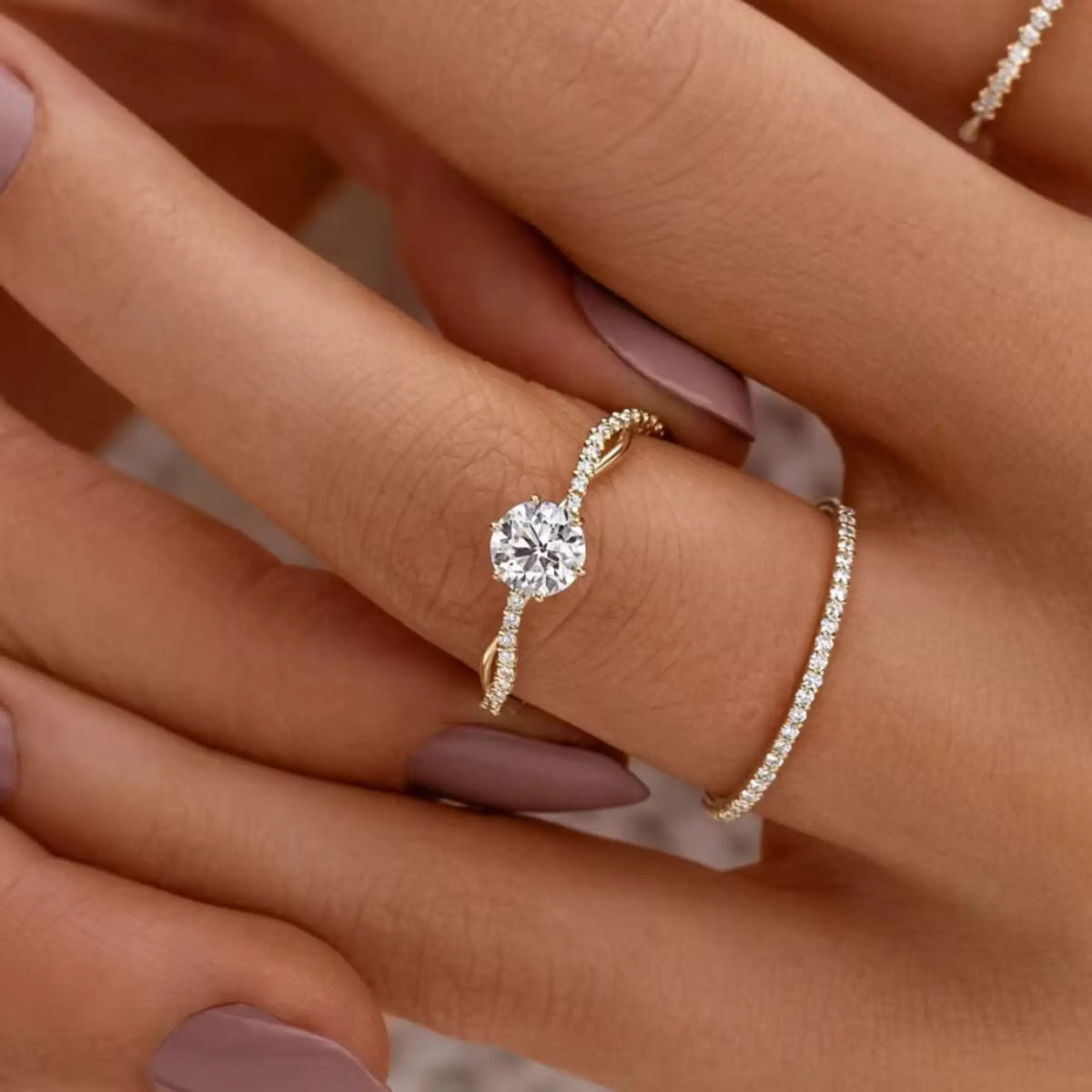 Anel de Noivado Trançado Ouro 18k