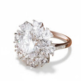 Anel Feminino Ouro Branco 18K com Zircônias Celeste