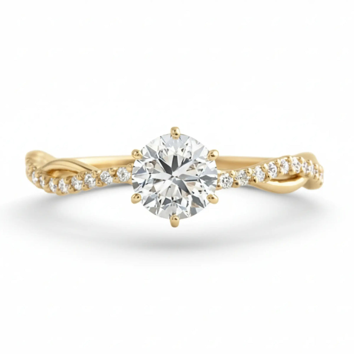 Anel de Noivado Trançado Ouro 18k